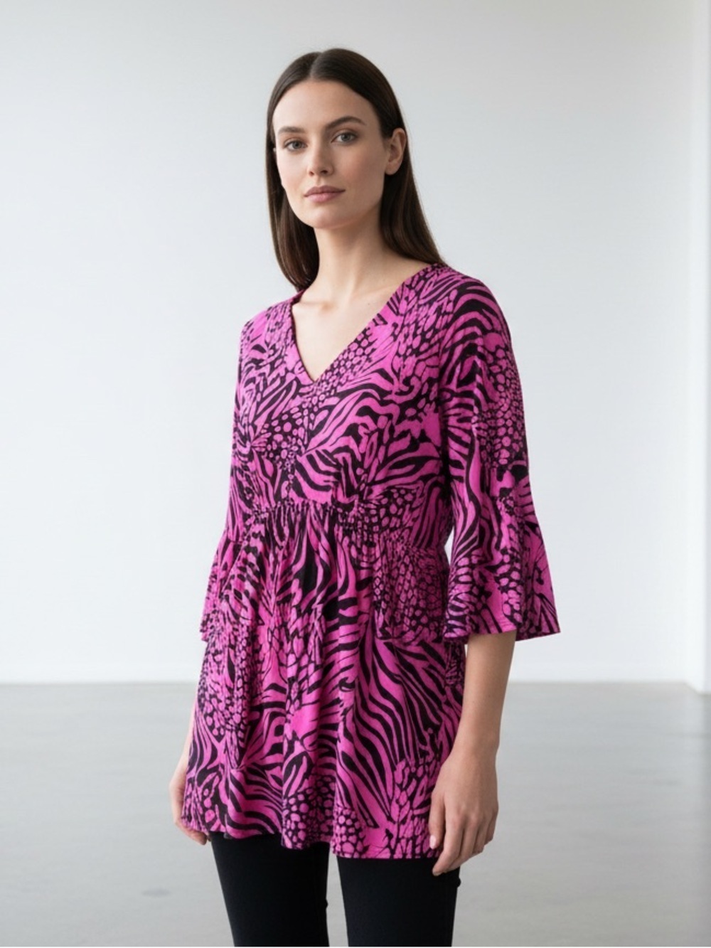 Dear Scarlett Bold & Effortlessly Flattering Top Features Vibrant Pink & Black
